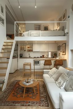 Scandinavian Interior Small House, Small Scandinavian House Interiors, Small Home Scandinavian Design, Scandinavian Interior Small Spaces, Scandinavian Interior Tiny Home, Scandinavian Loft Ideas, Small Minimal Apartment, Scandinavian Studio, Small Scandinavian Apartment