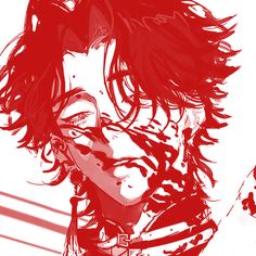 a drawing of a man with his hair blowing in the wind