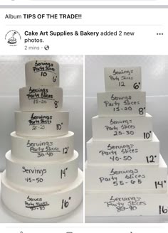 three tiered cake with numbers on it and the price for each item is $ 10