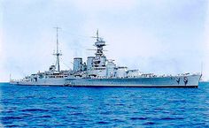 a large battleship floating on top of the ocean