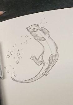 a pencil drawing of a lizard with bubbles on it's back and its mouth open