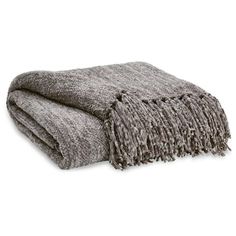 a gray blanket folded on top of each other