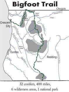 the bigfoot trail is shown in this map