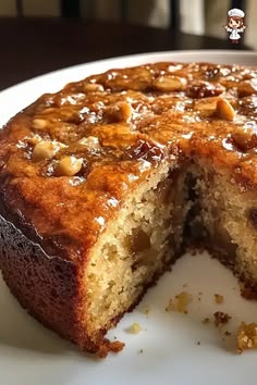 a piece of cake on a white plate