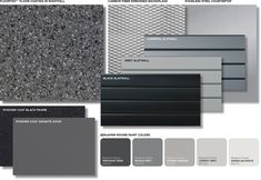 the color scheme for an exterior door and window with different shades of gray, black, white