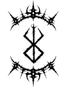 a black and white image of an abstract design with thorns on the top of it