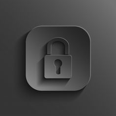 a padlock icon with a shadow on a dark background