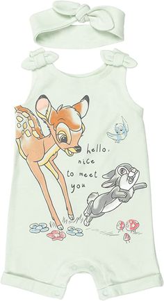 Amazon.com: Disney Classics Bambi Baby Girls Cuddly Sleeveless Romper & Headband Blue 0-3 Months : Clothing, Shoes & Jewelry Bambi Cartoon Sleepwear, Disney Baby Outfits, Baby Disney Outfits Girl, Bambi Baby Outfit, Bambi Themed Baby Clothes, Thumper Baby Clothes, Disney Baby Bambi, Bambi Themed Infant Clothing, Bambi Baby Clothes
