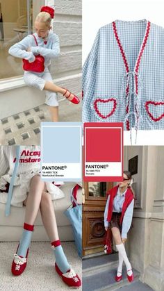 Striking Color Combinations, Baby Blue And Red Outfit, Color Schemes For Outfits, Color Combos Outfits, Color Coordination Outfits, Fashion Color Combos, Cute Colour Combos Outfits, Outfit Coordination, Interesting Color Combinations