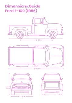 the ford f - 150 pickup truck is shown in blueprint