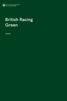the cover of british racing green