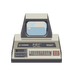 an old computer with a monitor on top