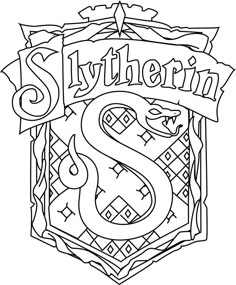 the sly crest from harry potter's hogwarts coloring page for adults and children