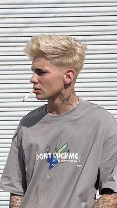 Man Hair Color Ideas Guys, Mens Dyed Blonde Hair, Blonde Taper Fade Men, Fade Blonde Hair Men, Bleached Hairstyles Men, Bleached Mens Hair, Low Taper Short Hair Blonde, Mens Bleached Hairstyles, Men Blonde Hair Dyed Short