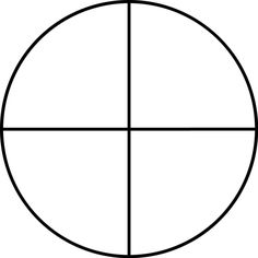 a black and white image of a cross section in a circle with four sections on each side