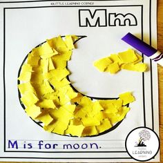 the letter m is for moon made out of construction paper