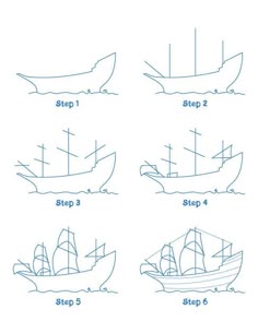 how to draw a boat step by step instructions for kids and beginners in easy steps