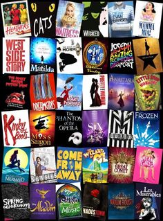 many different books are stacked together in the shape of a collage with words on them