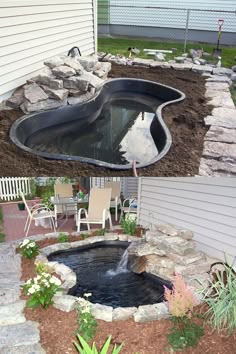 a small pool in the middle of a yard