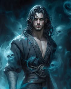 Hades Art Greek Mythology, Persephone Hades, Moon Spirit, Dnd Necromancer Male, Hades Artwork, Hades God Art, Hades Oc, Young Necromancer, God Of The Underworld