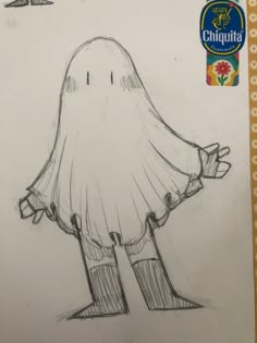 Ghostie Drawing, Ghost Drawing Inspo, Sheet Ghost Drawing, Ghost Costume Drawing, Ghost Sketch Drawing, Ghost Sketches Cute, Ghost Sketches, Alt Ghost Drawing, Sketch Ghost