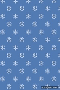 a blue background with white snowflakes on it