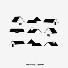 black and white houses are arranged in the shape of squares on top of each other