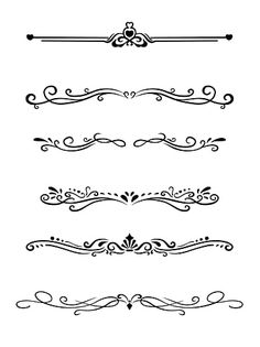 a set of ornate scroll designs