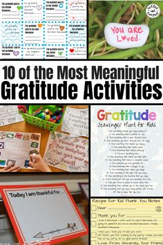 the top ten activities to teach your students about gratitude and how they use them