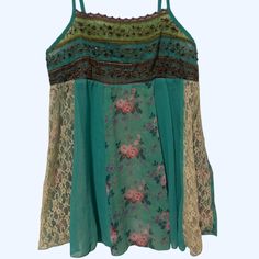 Cottage core/fairy babydoll top - floral and lace... - Depop Peasant Tops 2000s, Whimsigothic Clothes T-shirts & Tank Tops, Fairycore Tank Top, Hippie Tops, American Rag, Boho Patterns, Top Pattern, Embroidered Top, Baby Dolls