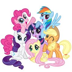 many different types of ponys are grouped together