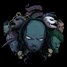 an image of a group of people with masks on their heads