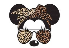 minnie mouse with sunglasses and leopard print