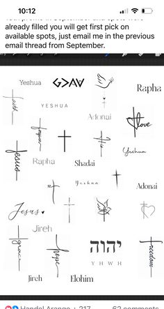 an iphone screen showing the names and symbols for different types of letters, including one that is
