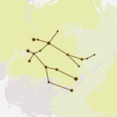 an image of the zodiac sign on a yellow and white background with some black stars