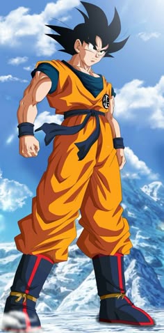 the dragon ball character is in action with his hands on his hips and looking at something