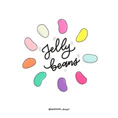 jelly beans with the words jelly beans on it