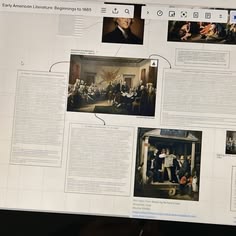 a large poster with pictures of people in different countries on it's sides, including the declaration of the united states