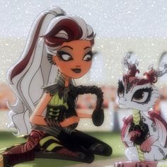 two cartoon characters sitting next to each other