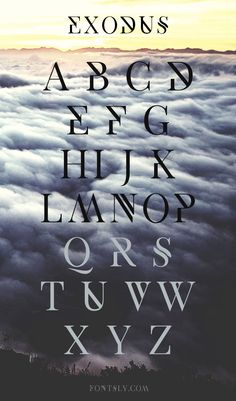 an image of the sky and clouds with letters in it that spell out their names