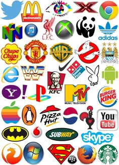 many different logos are shown together on this white background, and there is no image to describe