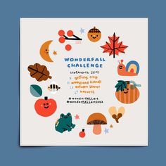 the cover of a book with an image of autumn leaves and other things on it