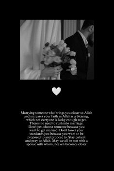 a black and white photo with a heart on the back of it that says, marriage someone who brings you secret to aliah