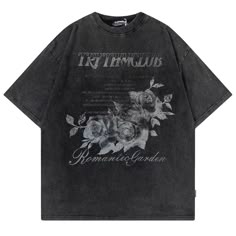 Acid Wash Graphic Print Grunge T-shirt, Black Grunge Shirt For Streetwear, Acid Wash Grunge Graphic T-shirt, Black Grunge T-shirt With Vintage Print, Black Fairy Grunge T-shirt For Streetwear, Punk Style Washed Black T-shirt With Graphic Print, Black Grunge T-shirt With Logo Print, Grunge Relaxed Fit T-shirt For Streetwear, Black Bleached T-shirt For Streetwear