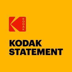 the kodak statement logo on a yellow background