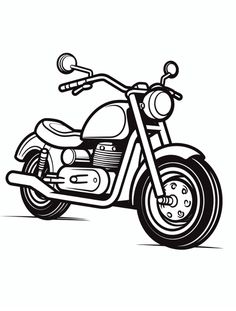a black and white drawing of a motorcycle