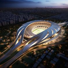 Futuristic football stadium concept