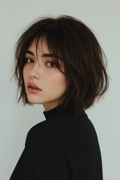 Alt Bob, Short Haircut Women Round Face, Douyin Short Hair, Choppy Bob Haircuts, Korean Short Hair, Asian Haircut, Asian Short Hair, Hair Inspiration Short, Haircut And Color