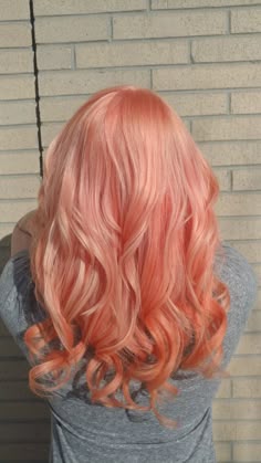 Orangish Pink Hair, Coral Color Hair, Peach Dyed Hair, Peachy Hair, Peach Pink Hair Color, Pink Orange Hair Color, Peach Color Hair, Peach Colored Hair, Red And Peach Hair