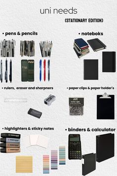 the contents of an office supplies list